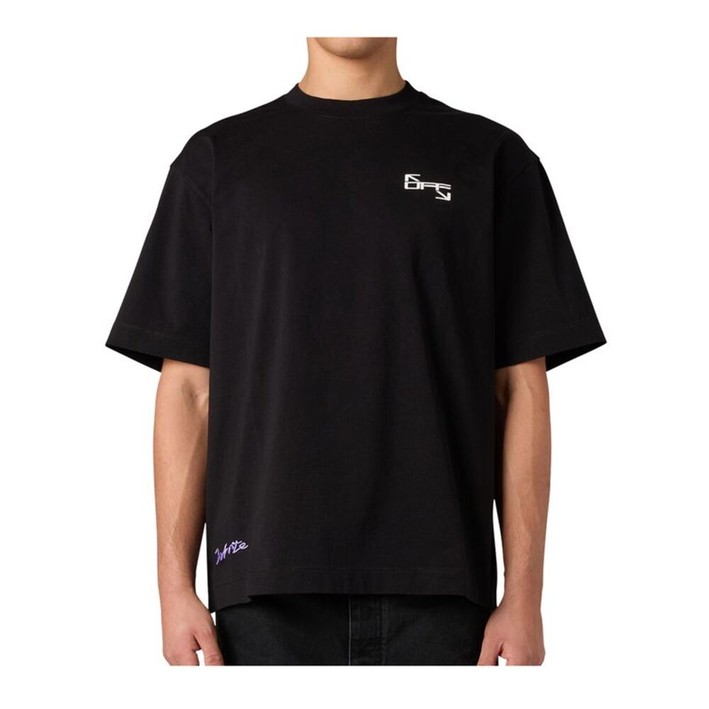 Off White Crew Neck T-Shirt Archigeography Arrow Skate Mens Black